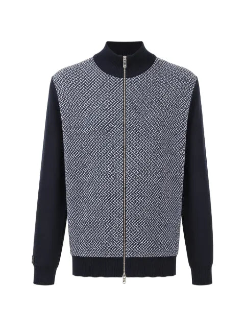 Tombolini herringbone-pattern zip-up cardigan