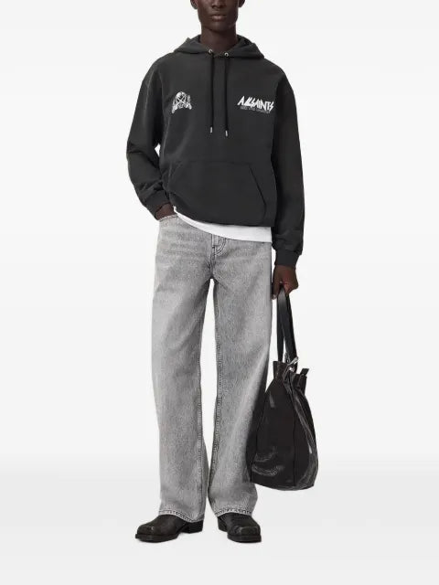 AllSaints graphic-print washed-effect hoodie