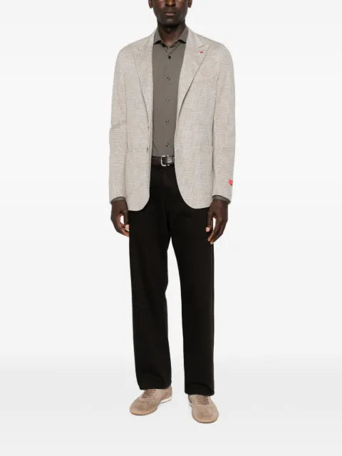 Isaia houndstooth-pattern blazer