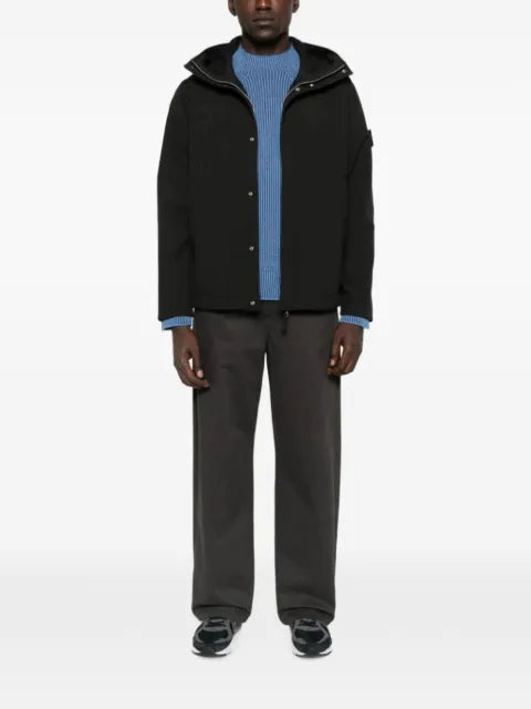 Stone Island logo-patch hooded jacket