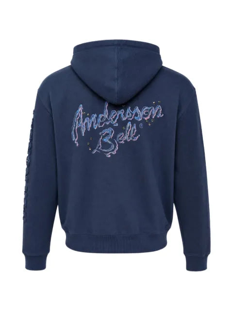 Andersson Bell patchwork logo-embroidered hoodie