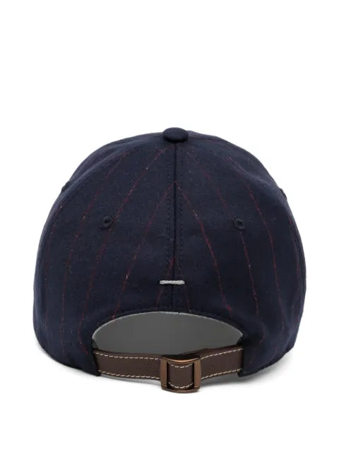 Brunello Cucinelli baseball cap with pinstripes