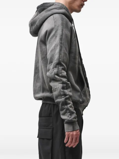 Thom Krom stone-wash zip-up hoodie