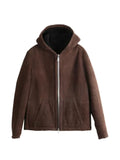 Yves Salomon suede hooded jacket