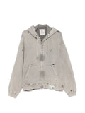 Maison MIHARA YASUHIRO distressed-effect zip-up hoodie