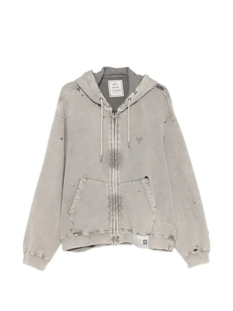 Maison MIHARA YASUHIRO distressed-effect zip-up hoodie