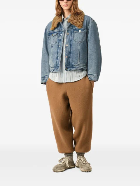 AMI Paris denim cotton padded trucker jacket