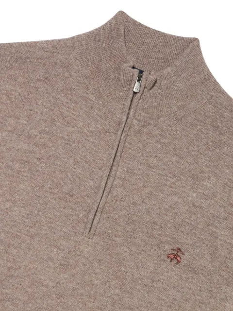 Brooks Brothers half-zip logo-embroidered sweater