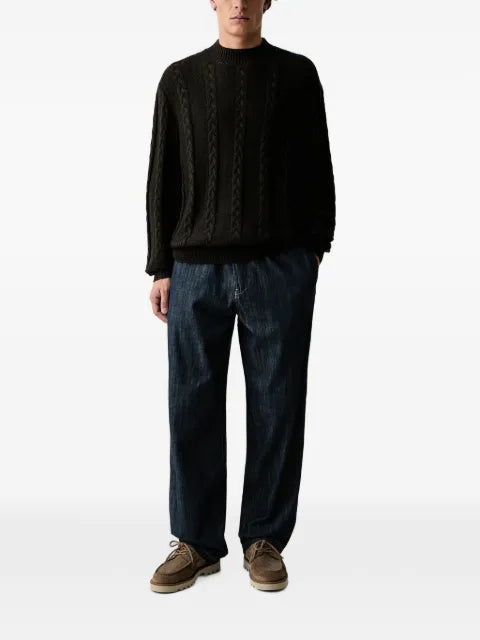 Armani Exchange cable-knit mock-neck sweater