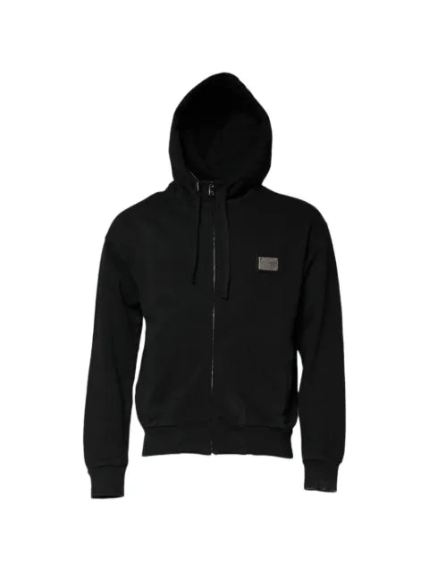 Dolce & Gabbana logo-plaque zip-up hoodie