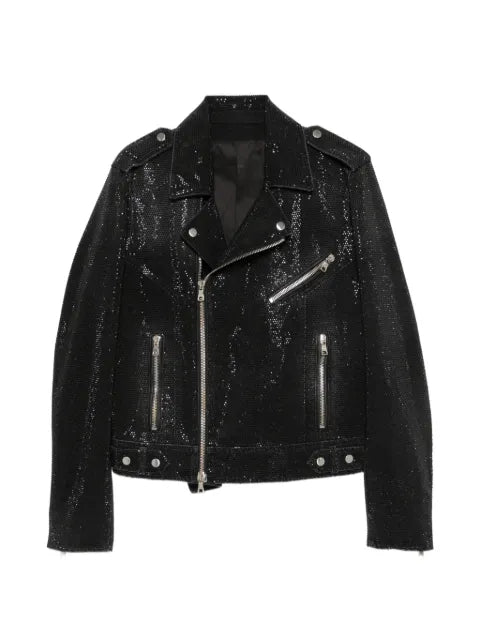 Balmain glass-dot biker jacket