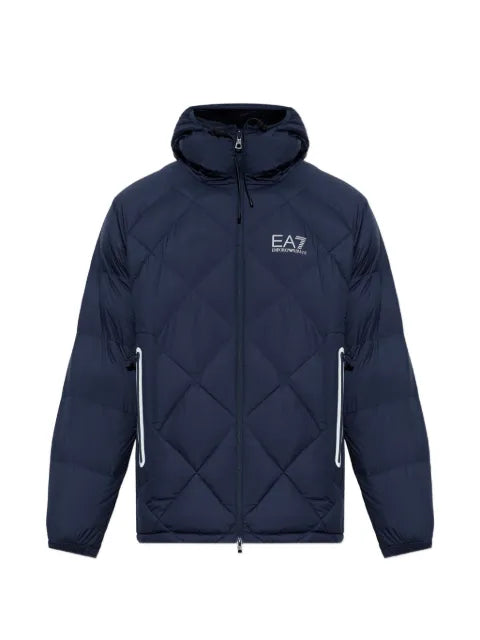 Ea7 Emporio Armani quilted hooded jacket