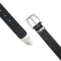 Turnstige Litchi Grain Leather Belt Signature Metal Tip Unisex Belt