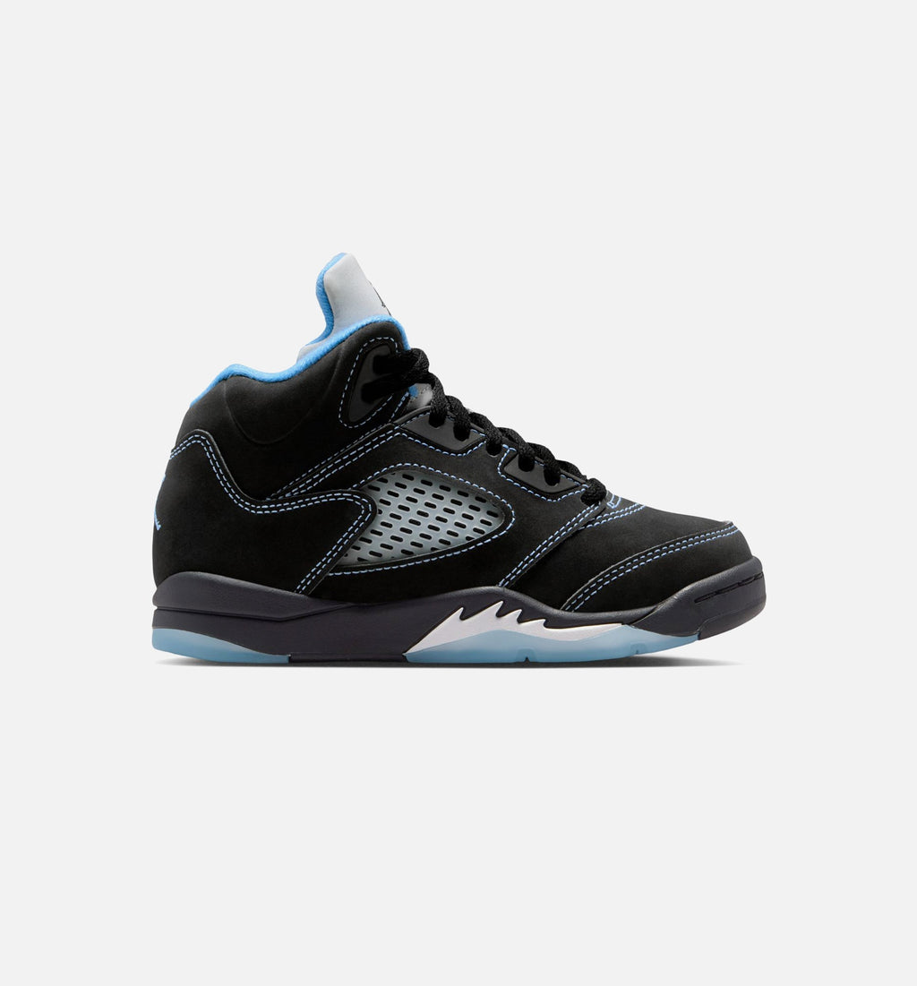 Air Jordan 5 Retro Black Carolina Preschool Shoe - Black/University Blue/White