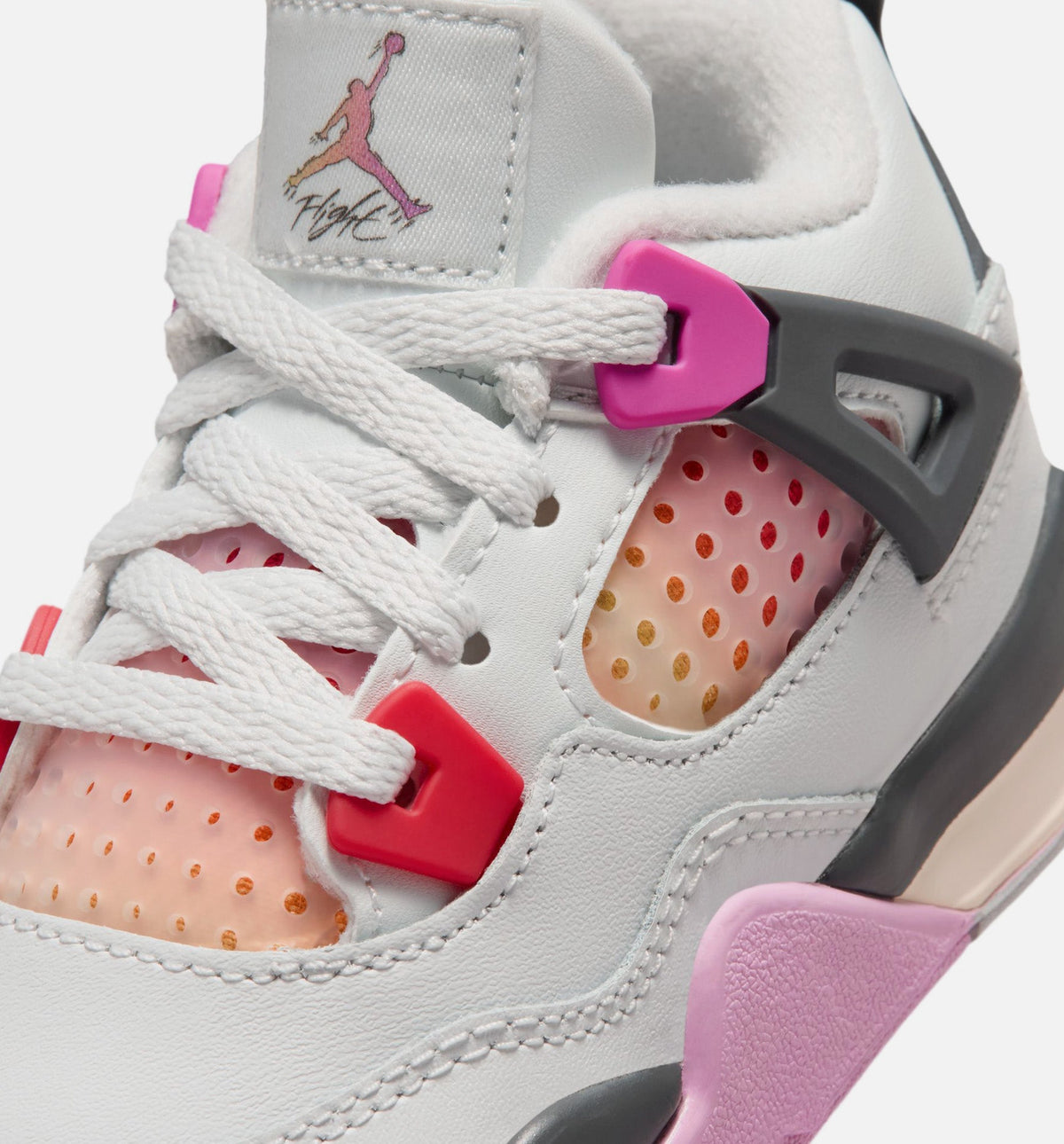 Air Jordan 4 Retro Comic Infant Sneakers - Off White/Fire Pink/Anthracite