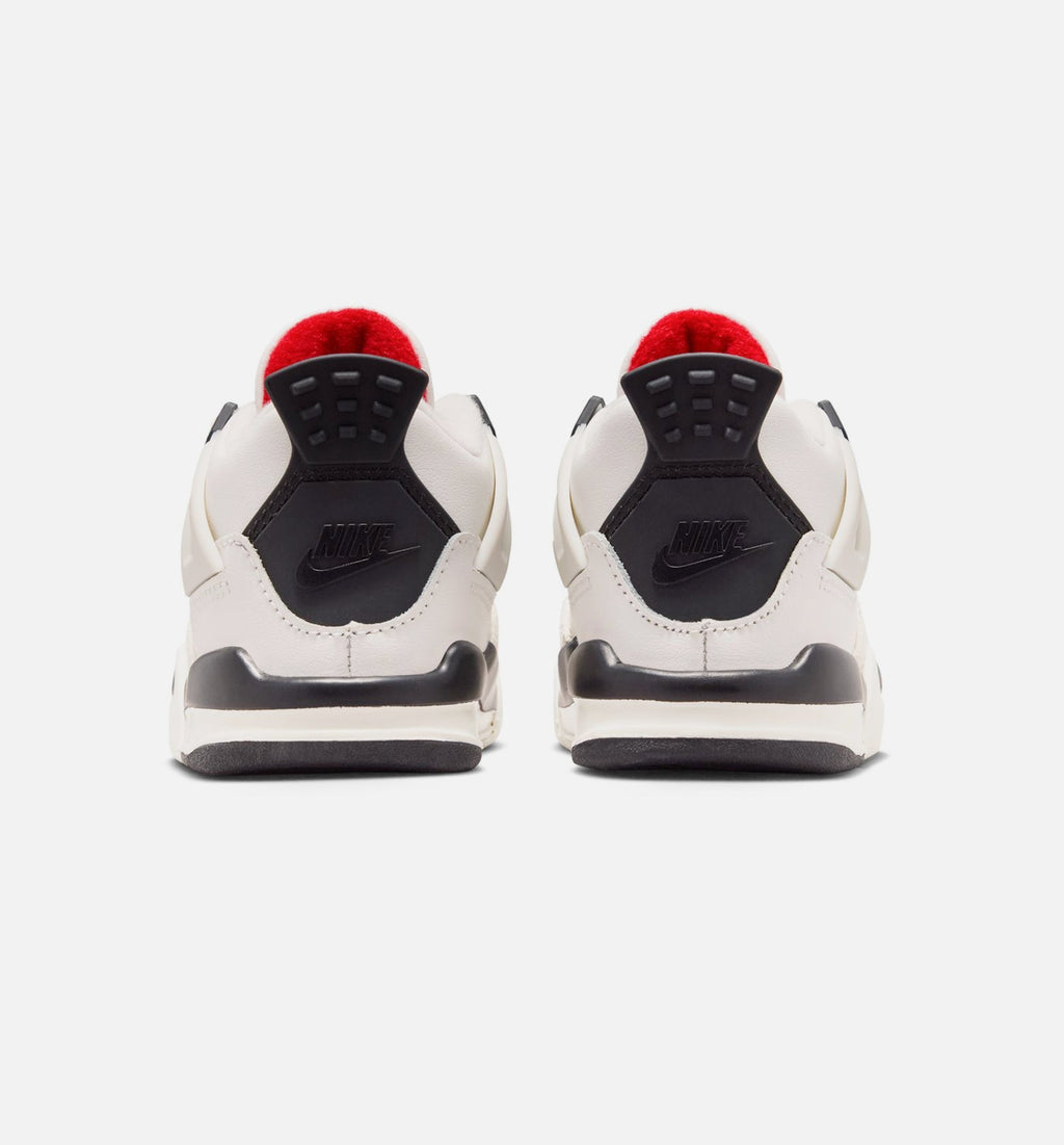 Air Jordan 4 Retro Flight Club Infant & Toddler Lifestyle Shoe - Sail/Black/University Red
