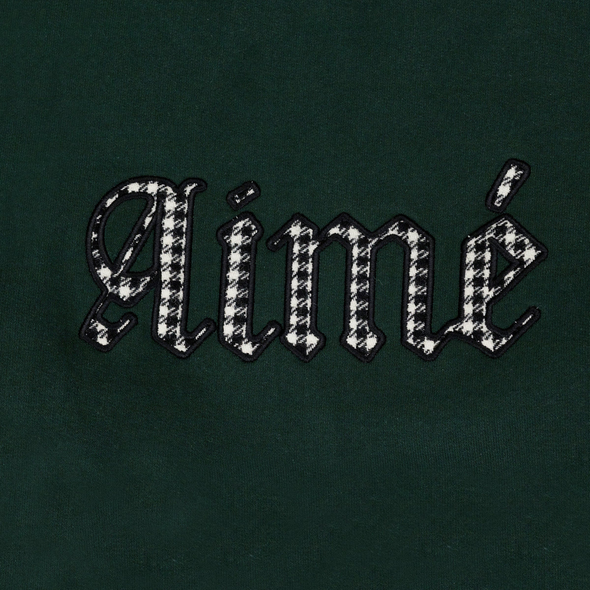 Green Houndstooth Applique Crewneck Sweatshirt