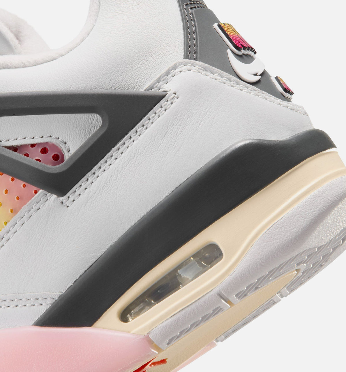Air Jordan 4 Retro Comic Big Kids' Lifestyle Shoes - Off White/Fire Pink/Anthracite