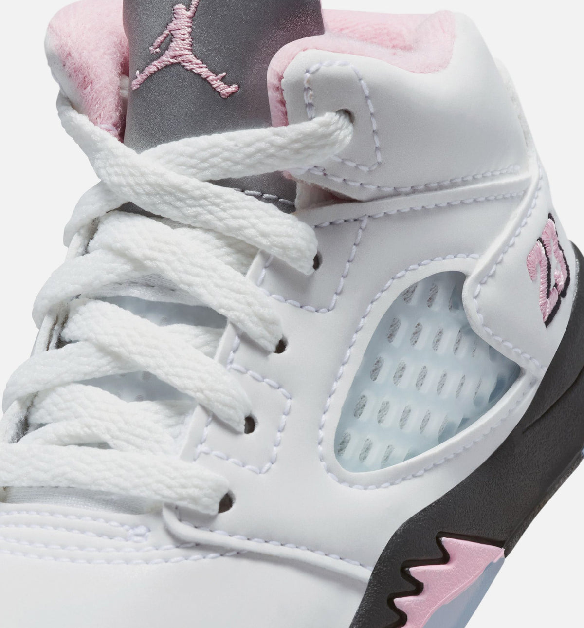 Air Jordan 5 Retro Medium Soft Pink Infant/Toddler Shoe - White/Black/Medium Soft Pink