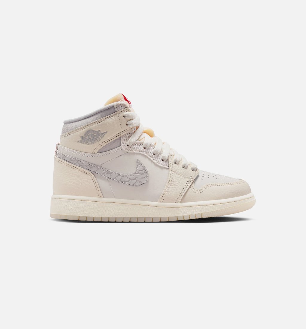 Air Jordan 1 Retro High OG Sail Youth Sneakers - University Red/Pale Ivory/Coconut Milk/Phantom
