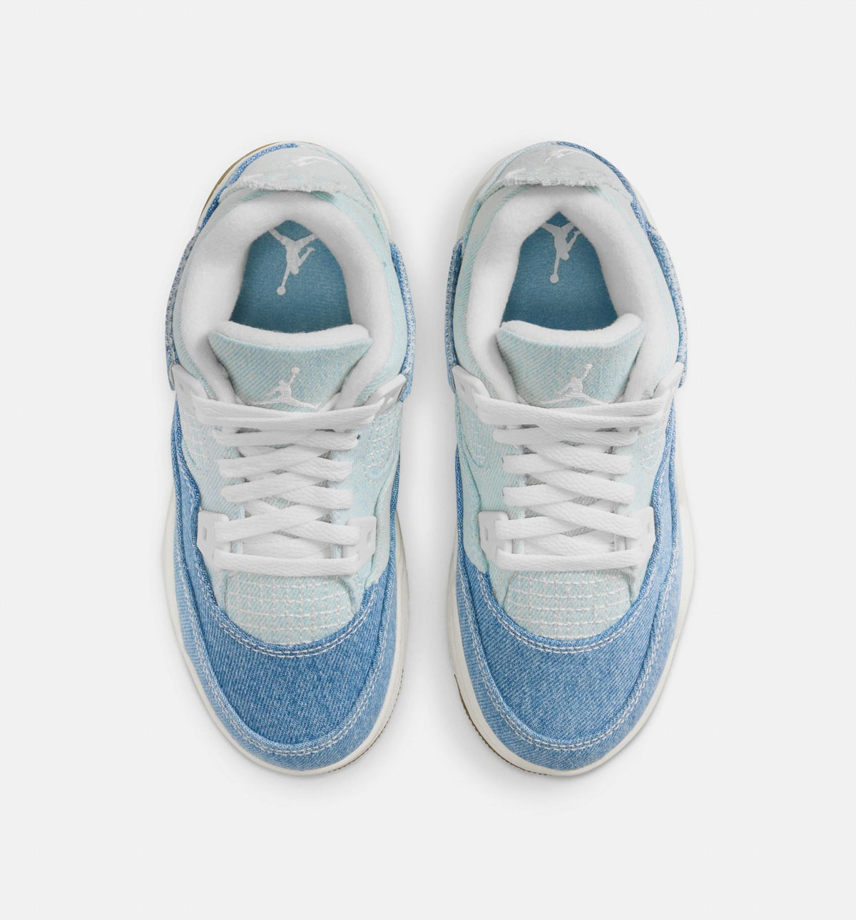 Air Jordan 4 Retro Worn Blue Preschool Lifestyle Shoe – Sail/Worn Blue/Metallic Gold