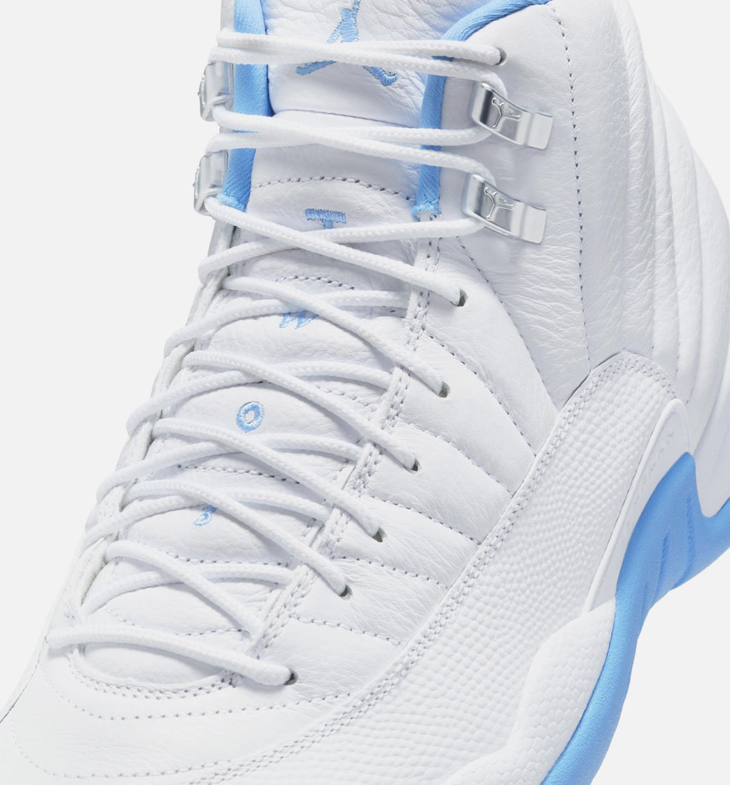 Air Jordan 12 Retro 'White and University Blue' - Men's Lifestyle Sneaker (White/University Blue/Metallic Silver)