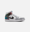 Air Jordan 1 Mid SE Men's Shoes - Black/White/Wolf Grey