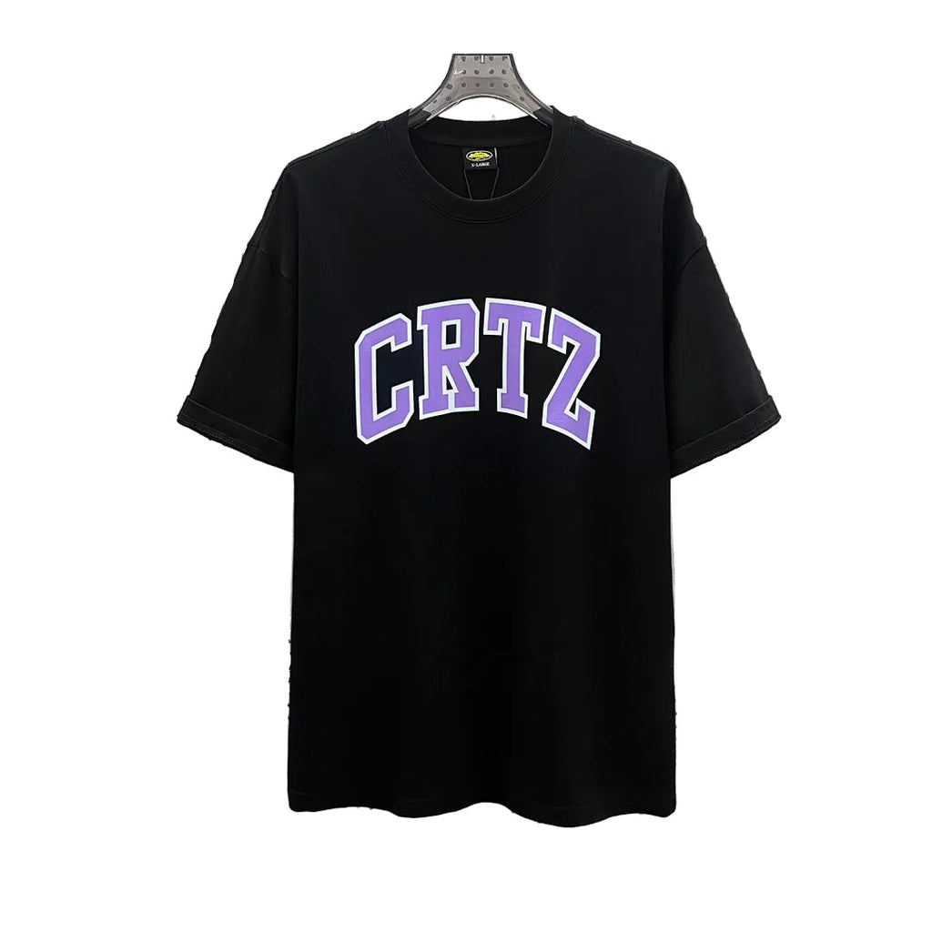 Corteiz CRTZ Arch Logo Oversized Tee – Black/Purple