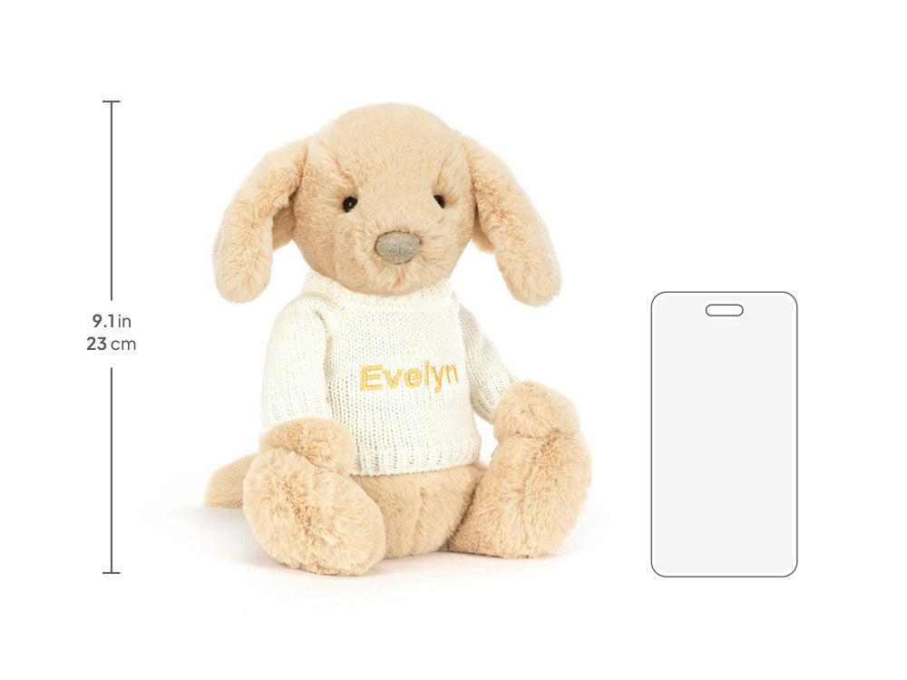 Bashful Luxe Puppy Orlando with Personalized Cream Jumper