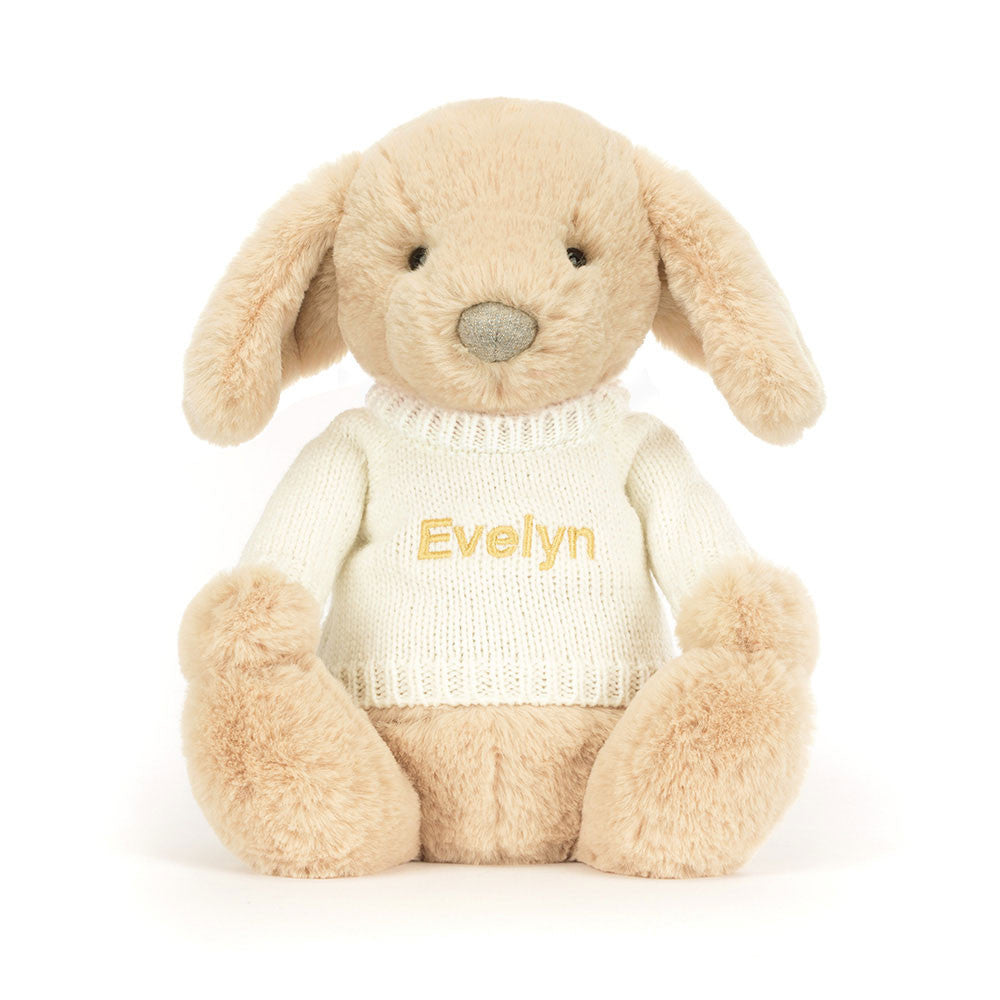Bashful Luxe Puppy Orlando with Personalized Cream Jumper