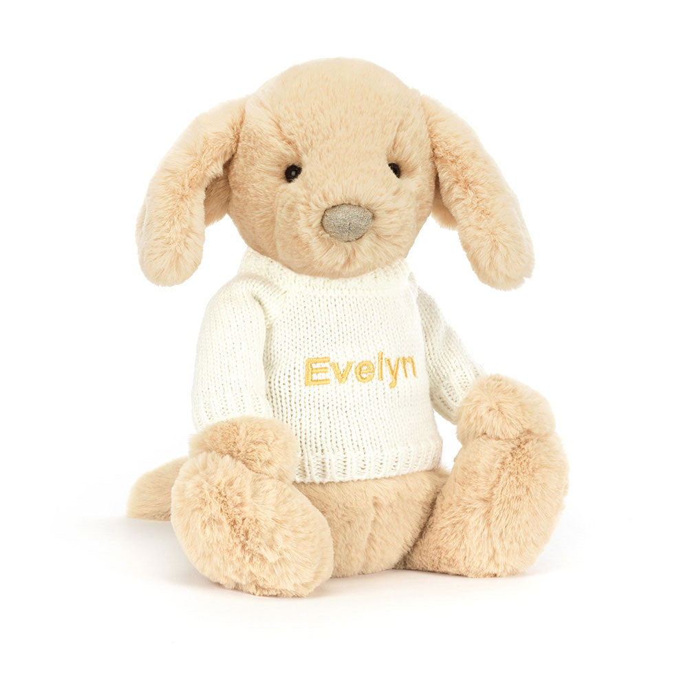 Bashful Luxe Puppy Orlando with Personalized Cream Jumper