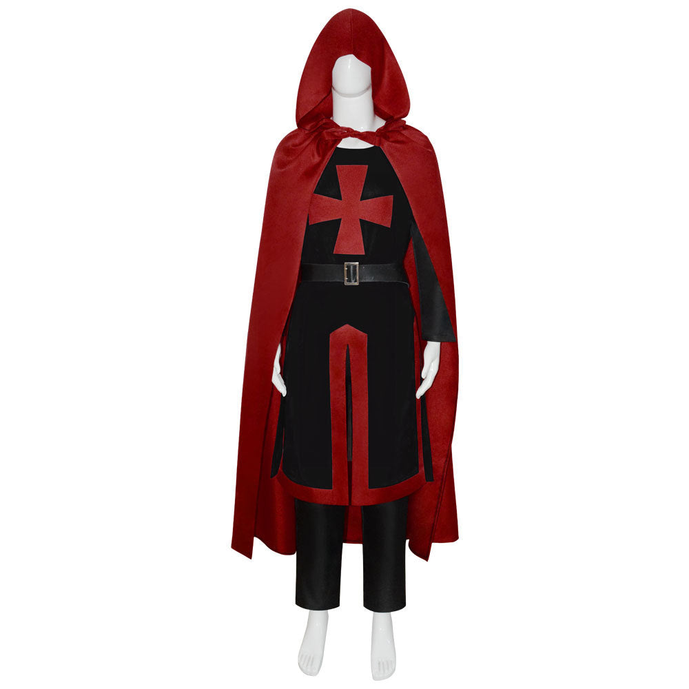 Halloween Templar Knight Cosplay Costume Medieval Crusader Outfit
