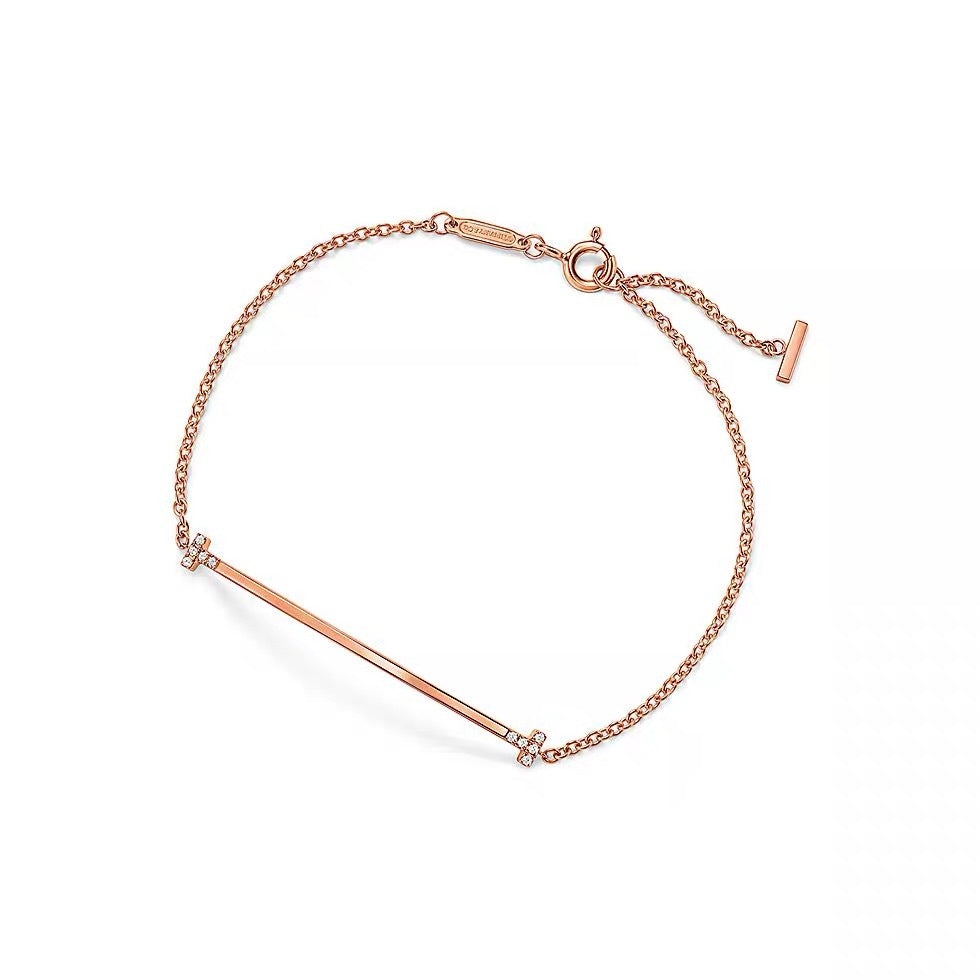 Tiffany Style Smile Cubic Zirconia 18K Gold-Plated Bracelet