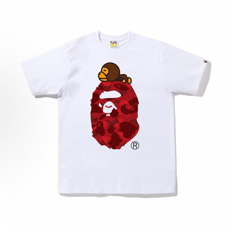 BAPE Ape Head Shark Print Loose Casual Unisex Short Sleeve T-Shirt