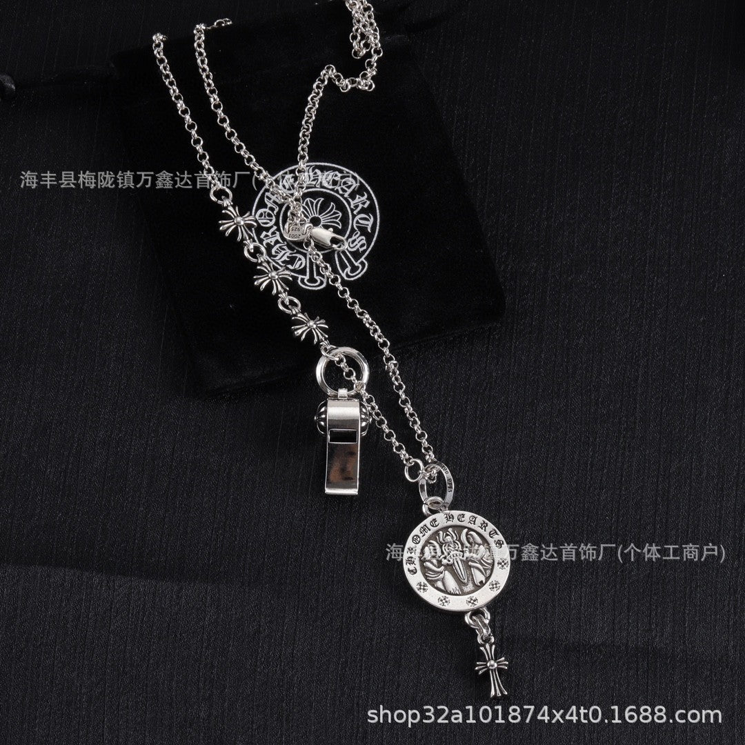 Chrome Hearts cross whistle angel pendant necklace