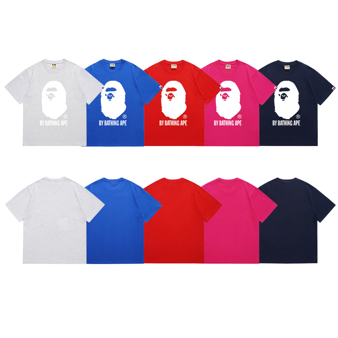 Bape Camo Ape Head Multi‑Color Crew Neck Streetwear Tee Unisex
