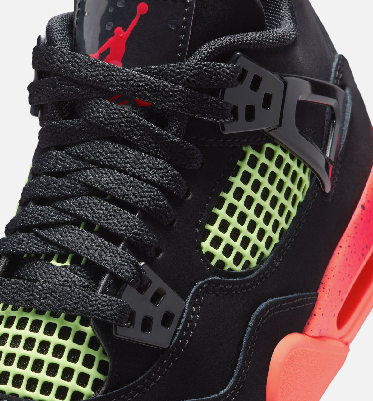 Air Jordan 4 Retro Black Infrared 23 Grade School Lifestyle Shoes - Black/Infrared 23/Bright Mango