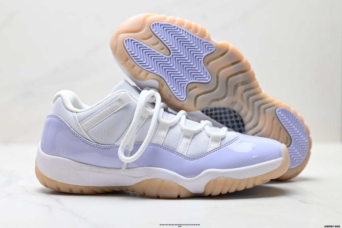 Air Jordan 11 Retro White Lavender and Gum Unisex Sneakers Style 17