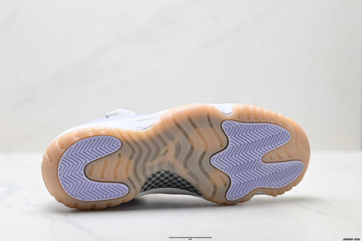 Air Jordan 11 Retro White Lavender and Gum Unisex Sneakers Style 17