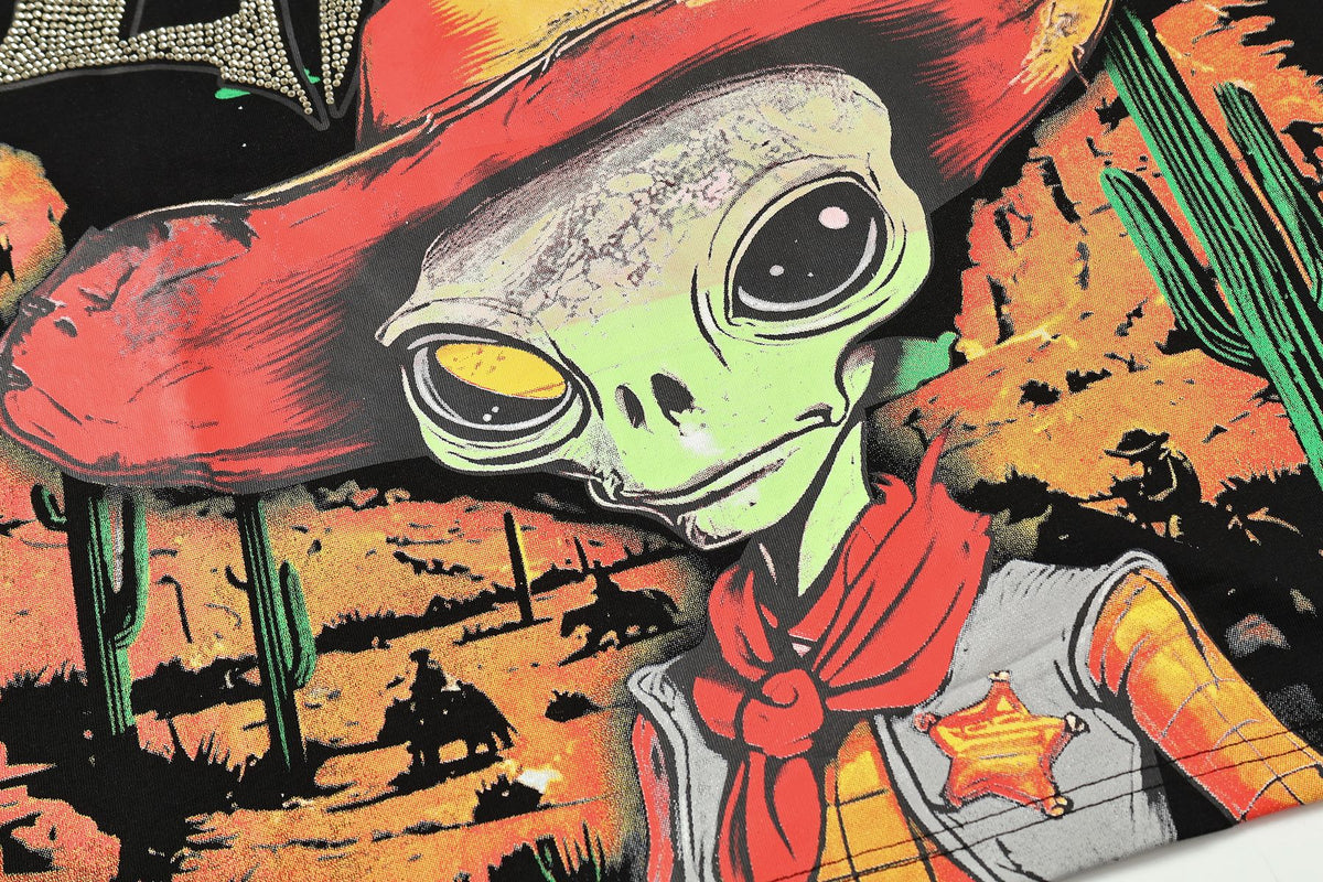 MIXED EMOTION Alien Cowboy Graphic T-Shirt