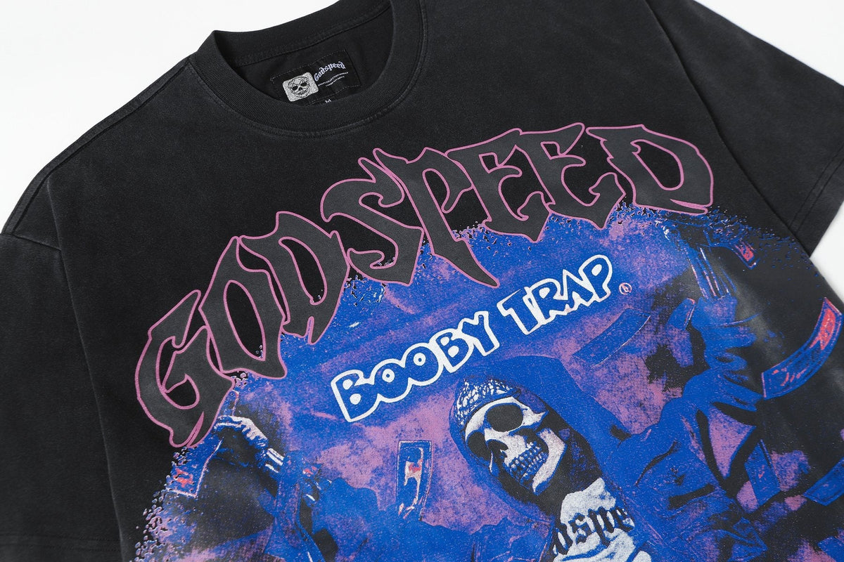 Godspeed Booby Trap Washed Black Graphic T-Shirt
