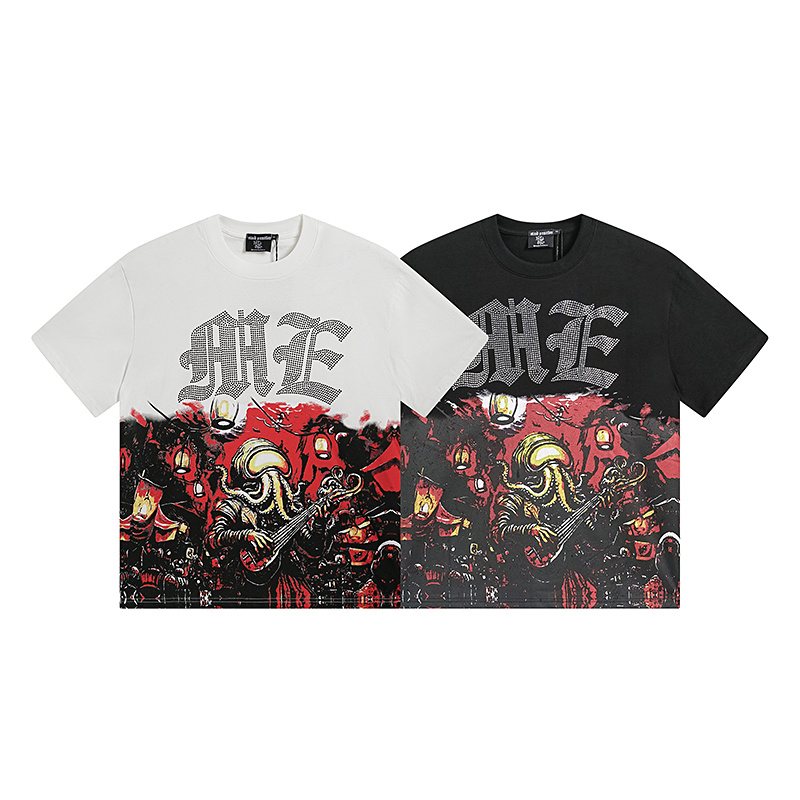 MIXED EMOTION Gothic Illustrated Graphic T-Shirt