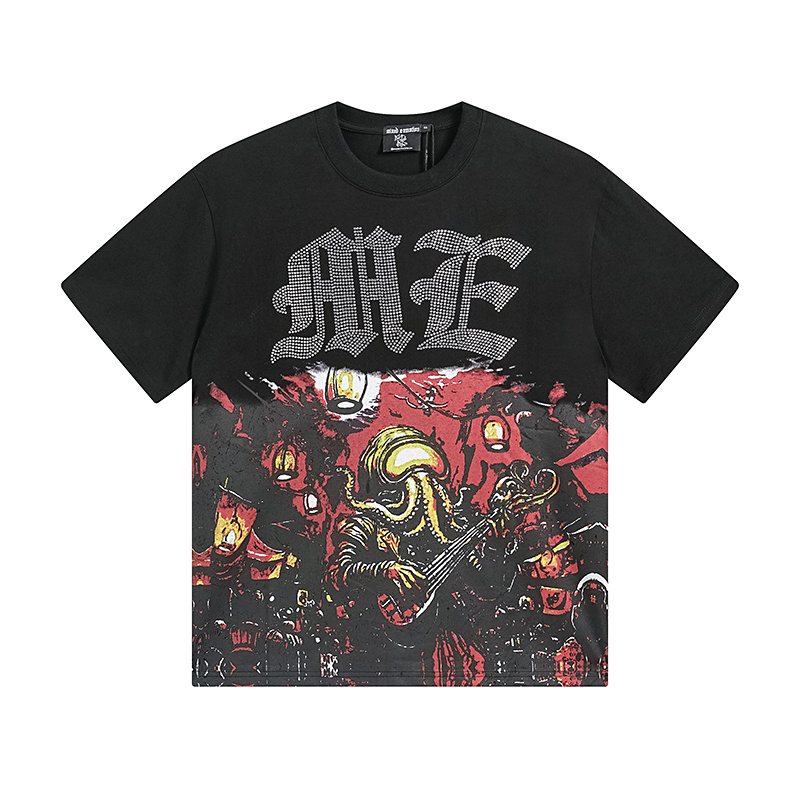 MIXED EMOTION Gothic Illustrated Graphic T-Shirt