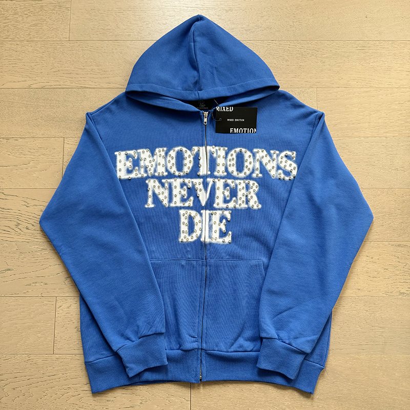 MIXED EMOTION Back Graphic Zip Hoodie