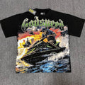 Godspeed Washed Black Gothic Graphic T-Shirt