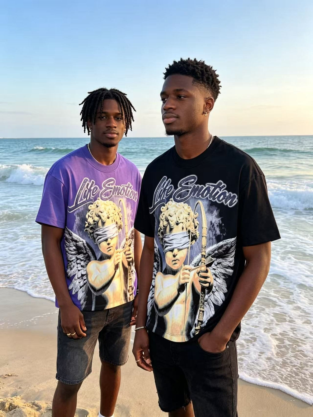 MIXED EMOTION Angel Graphic Short-Sleeve T-Shirt