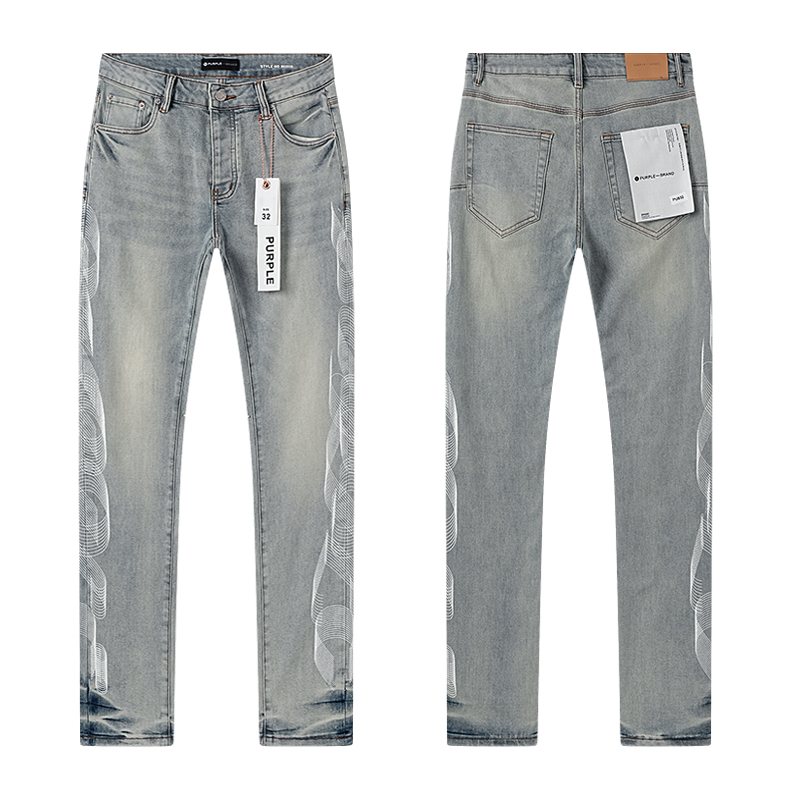 Purple Brand Light Blue Side Graphic Jeans
