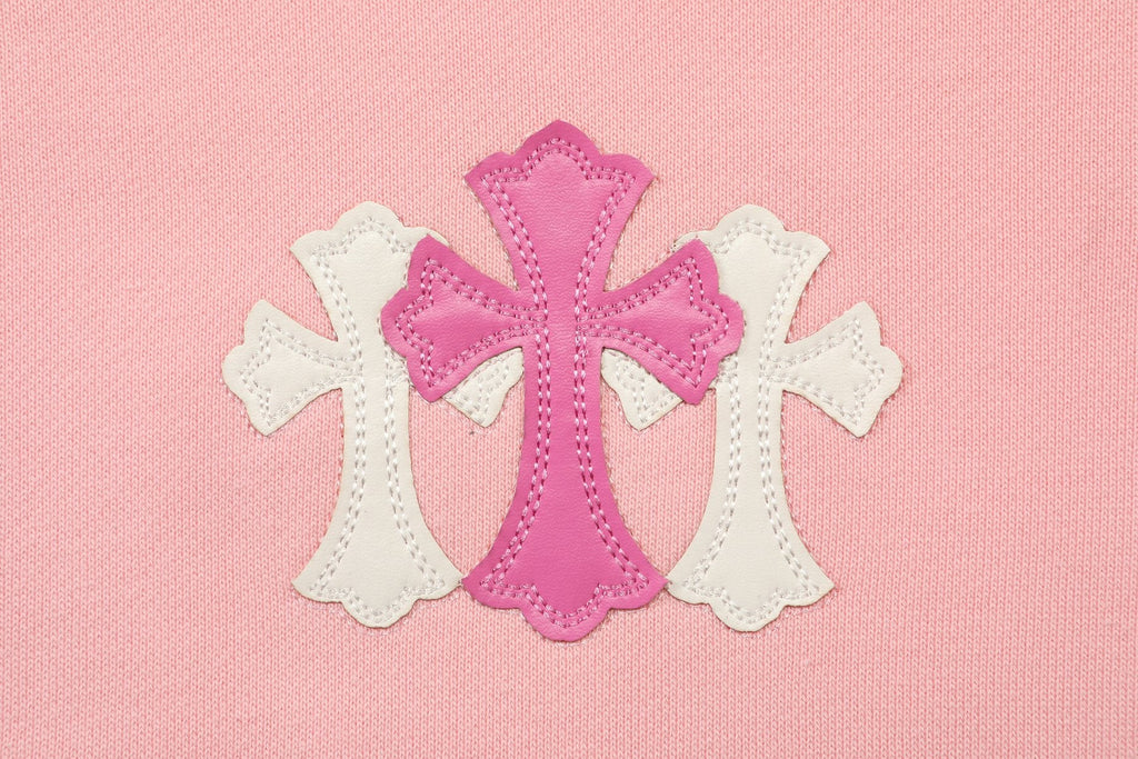 Chrome Hearts Pink Graphic Applique Crewneck Sweatshirt
