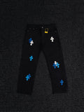 Chrome Hearts Cross Patch Black Jeans