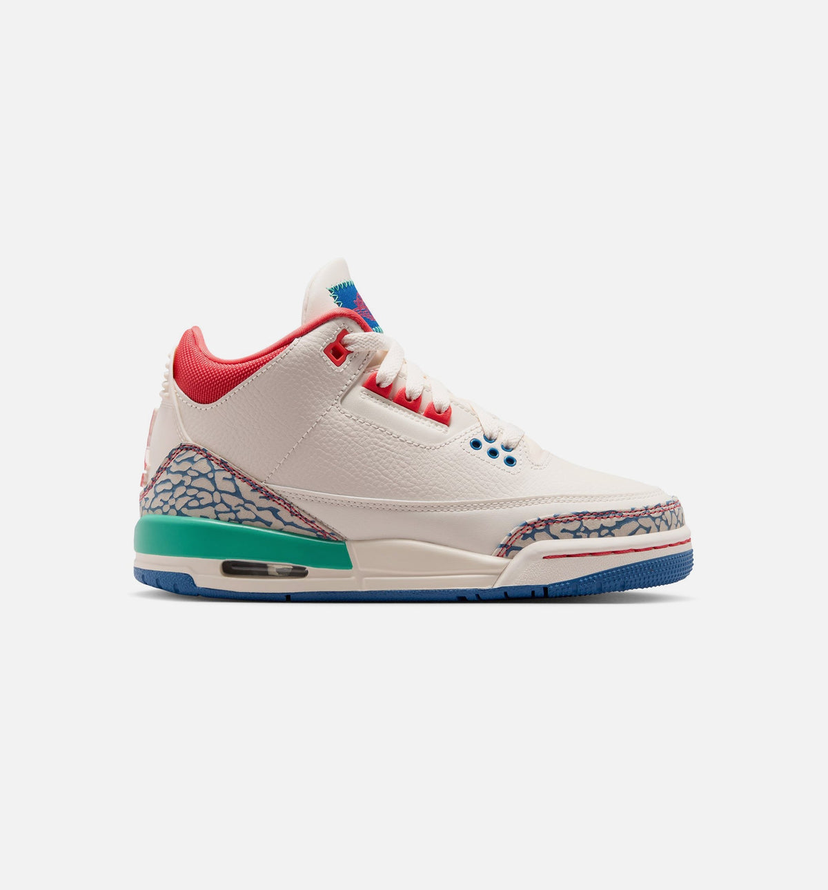 Air Jordan 3 Retro 'Play Your Way' Grade School - Chalk/Track Red/True Blue/Kinetic Green
